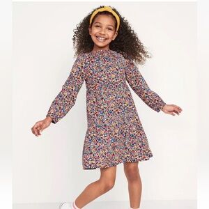 Old Navy Dress Girls Tiered Floral Long Sleeve Button Kids Size 8/M Boho Cottage